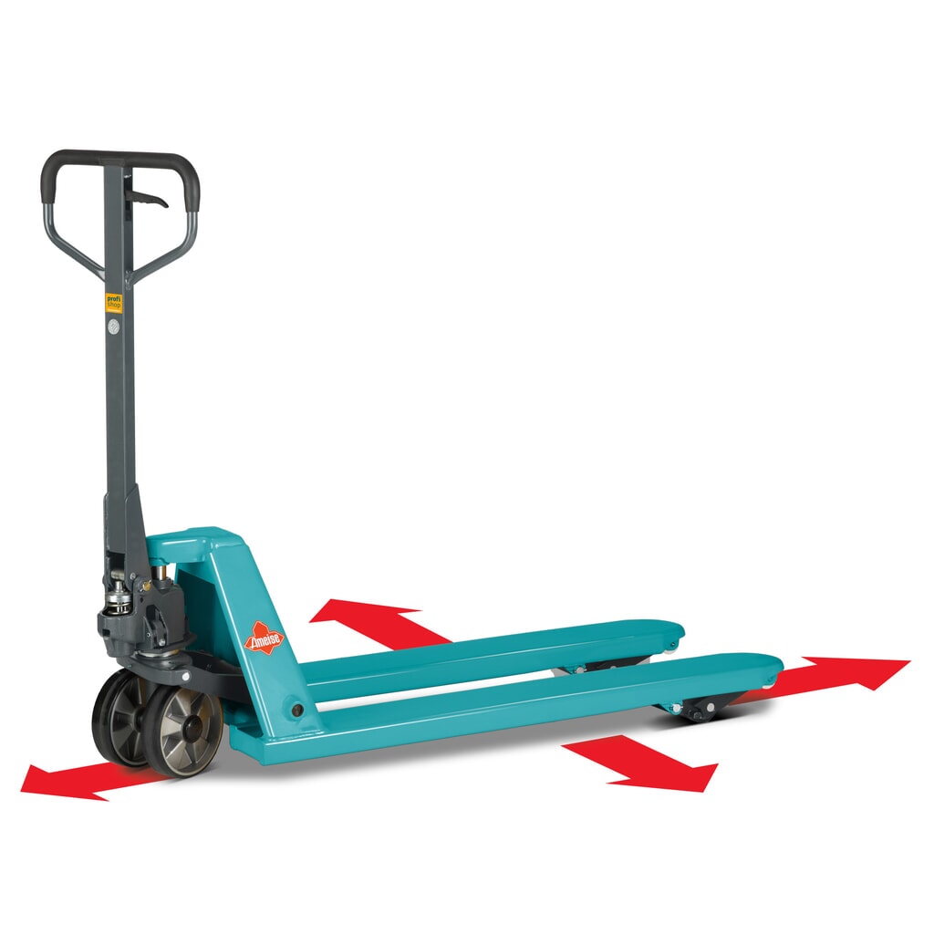 Obrázek produktu: 4cestný paletový vozík Ameise® PTM 2.5 Cross, nosnost 2 500 kg/1 500 kg, délka vidlí 1 150 mm, polyuretan