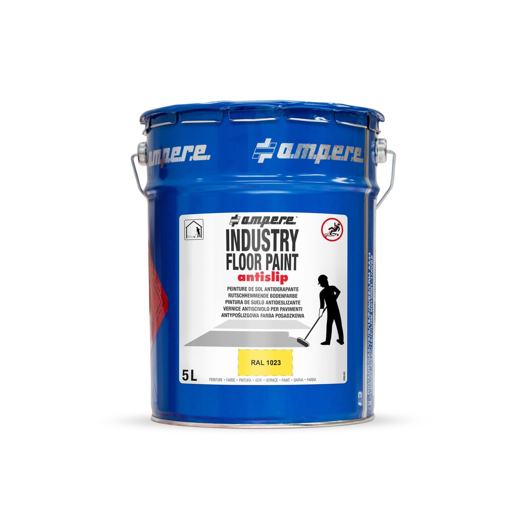 Obrázek produktu: A.M.P.E.R.E. Barva pro značení podlah Traffic Floor Paint antislip, 5 l, žlutá