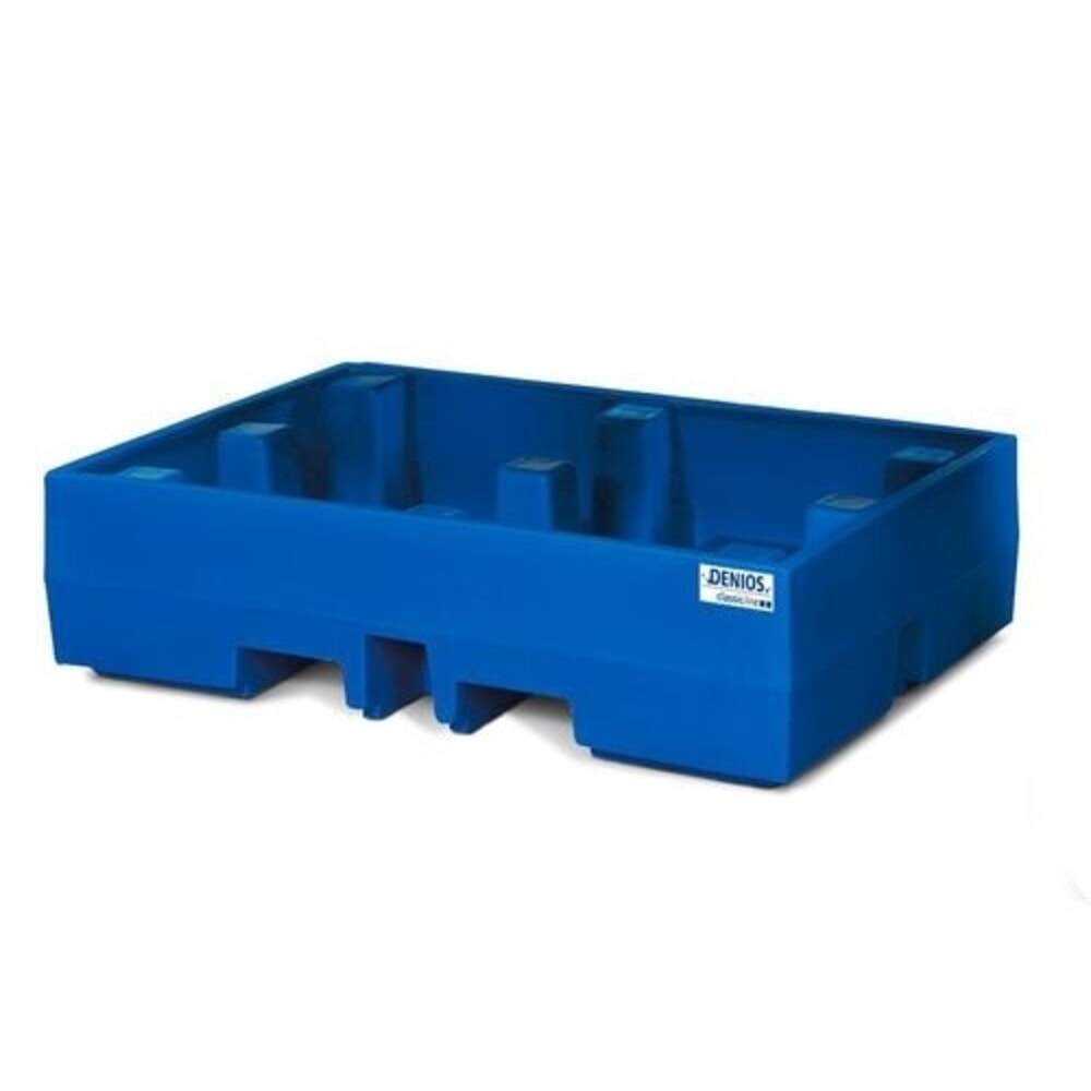 Číslo obrázku produktu 1: Denios sběrná vana classic-line z PE pro 2 sudy, bez mřížového roštu, objem 270 l, V x Š x H 350 x 900 x 1300 mm