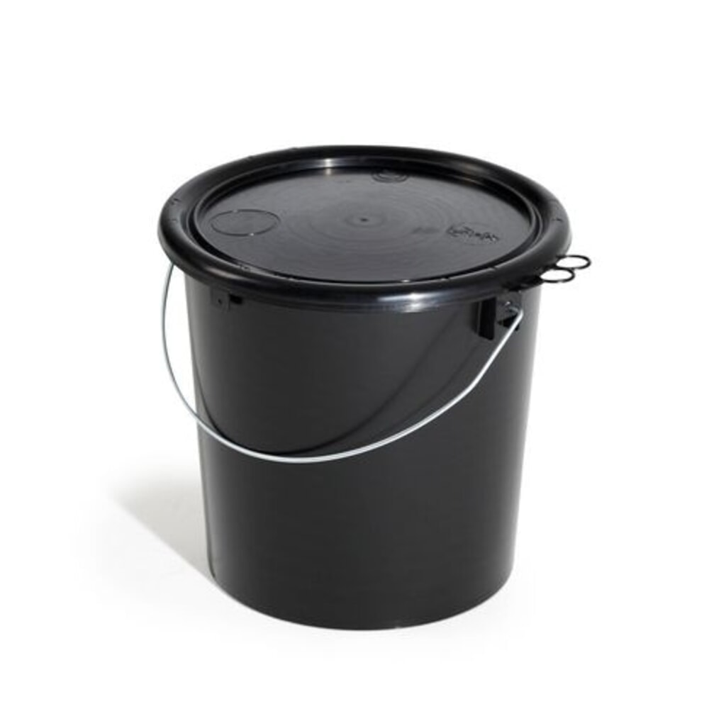Číslo obrázku produktu 1: Denios kbelík z polypropylenu (PP) s certifikací UN, 11 l, černý s víkem, vodivý, 5-dílný