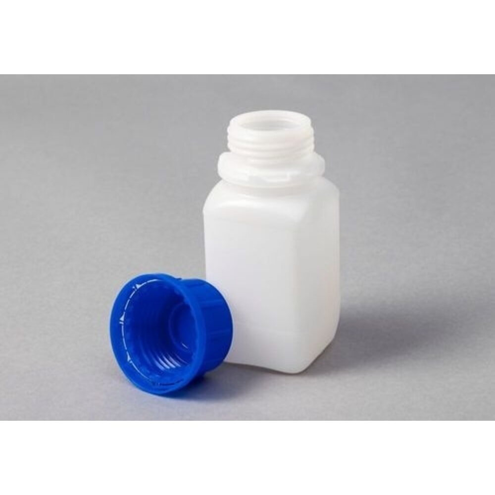 Obrázek produktu: Denios lahve se širokým hrdlem z HDPE, hranaté, přírodní, průhledné, 250 ml, UN, 30 kusů