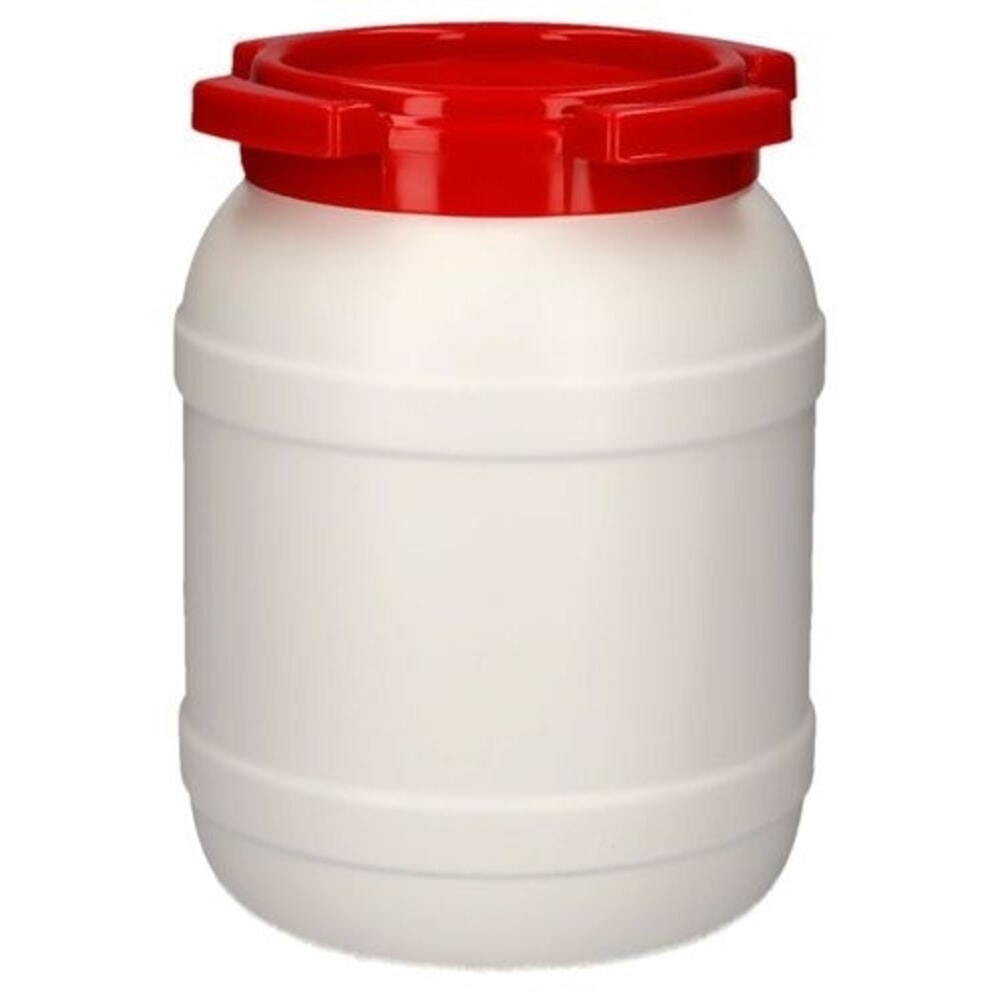 Číslo obrázku produktu 2: Denios sud se širokým hrdlem z polyetylénu (PE), bíločervený WH 6, objem 6,4 l