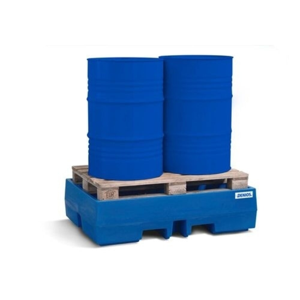 Číslo obrázku produktu 2: Denios sběrná vana classic-line z PE pro 2 sudy, bez mřížového roštu, objem 270 l, V x Š x H 350 x 900 x 1300 mm