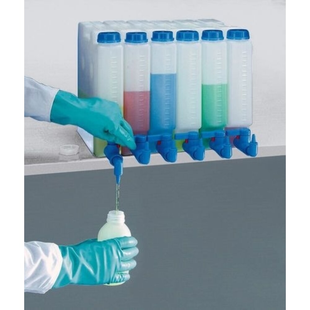 Číslo obrázku produktu 3: Denios prostorově úsporný kanystr z průhledného polypropylenu (PP), objem 5 l, se závitovým hrdlem