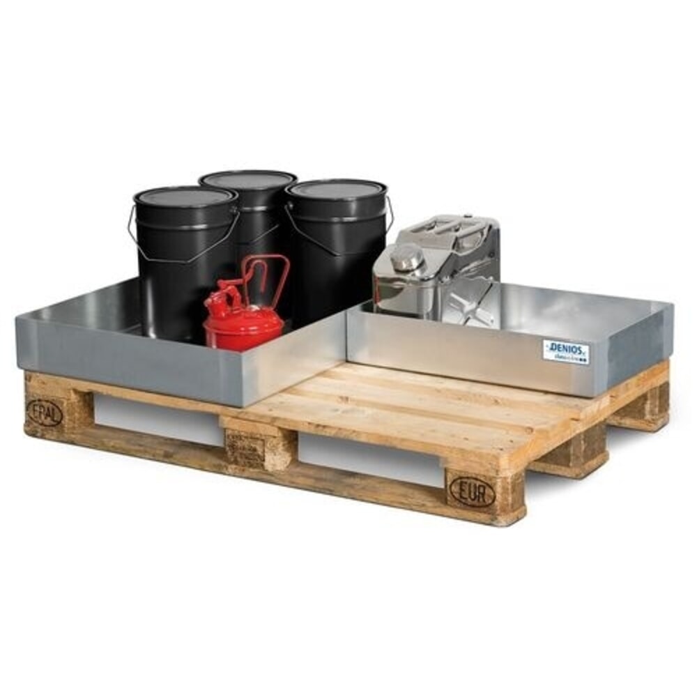 Číslo obrázku produktu 2: Denios sběrná vana na drobné nádoby classic-line z pozinkované oceli, objem 20 l, VxŠxH 120 x 400 x 600 mm