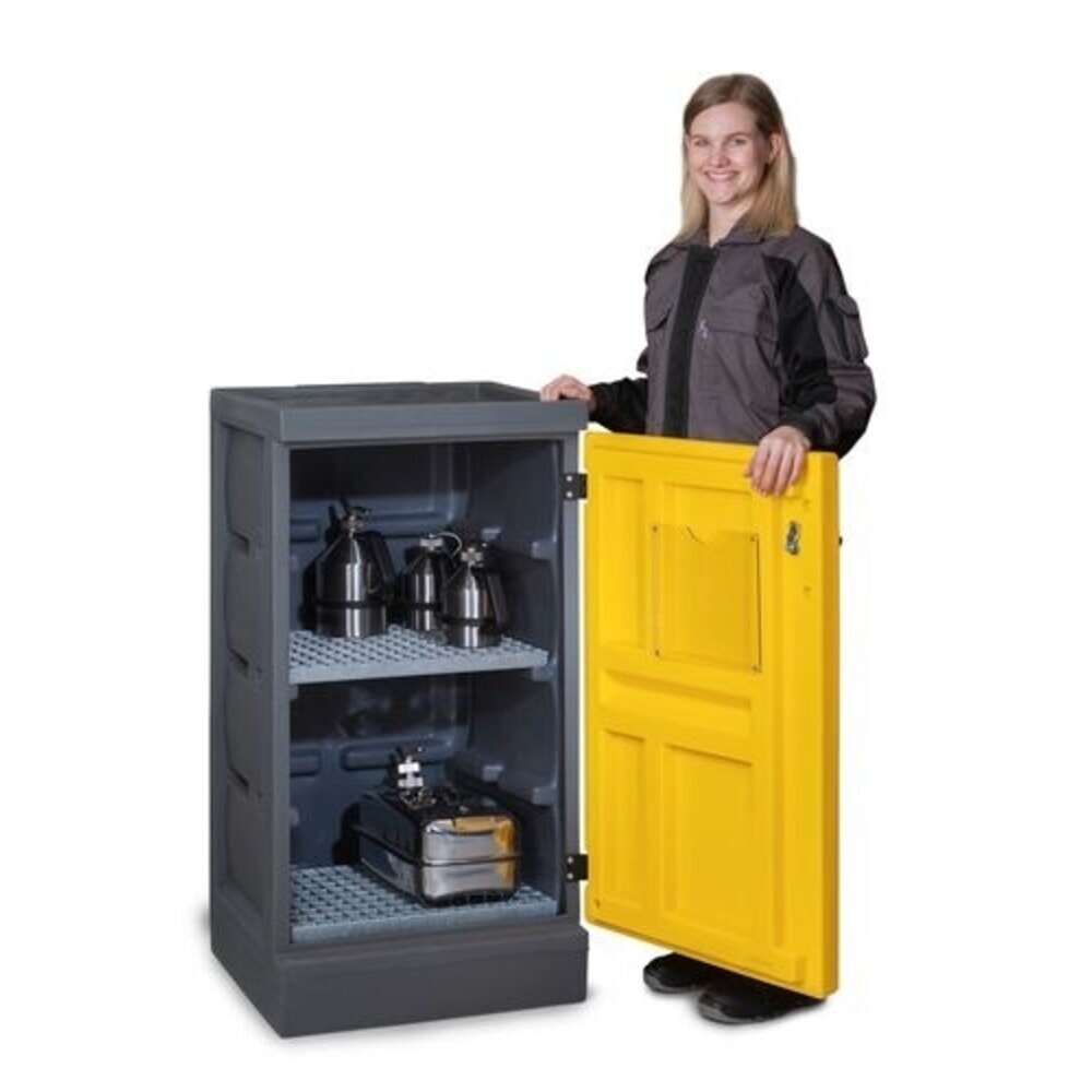 Číslo obrázku produktu 3: Ekologická skříň z PE, v×š×h 1 130 × 610 × 640 mm, 2 mřížové rošty, pozinkovaná