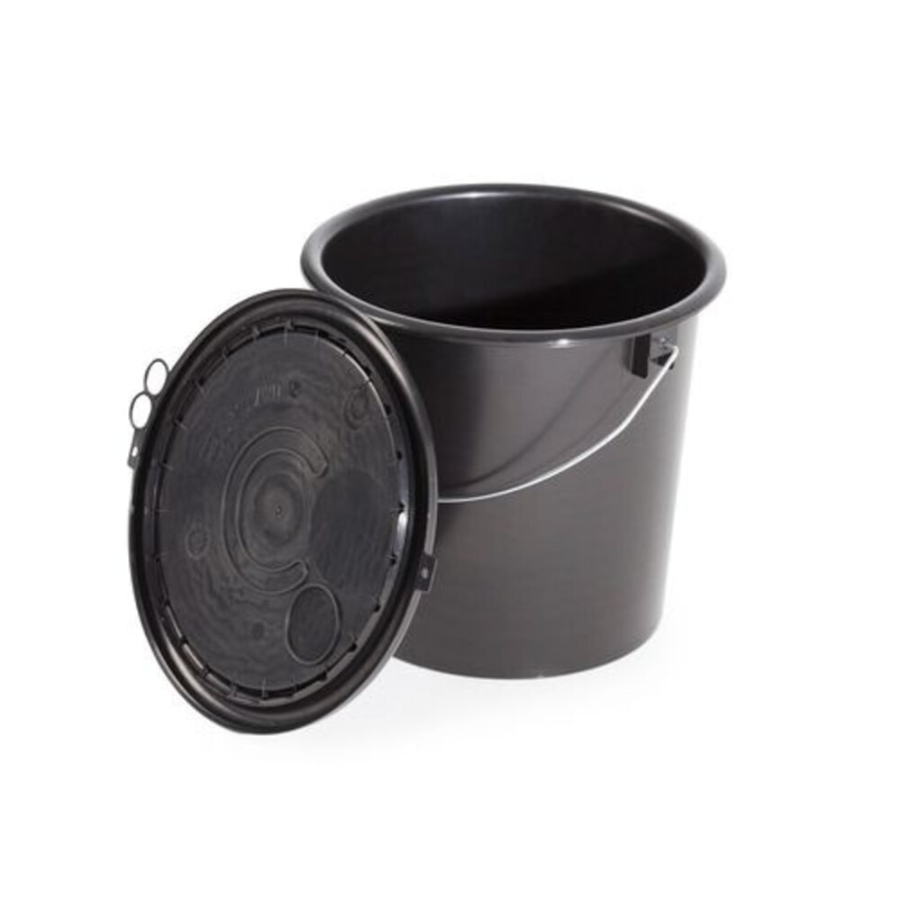 Číslo obrázku produktu 2: Denios kbelík z polypropylenu (PP) s certifikací UN, 11 l, černý s víkem, vodivý, 5-dílný