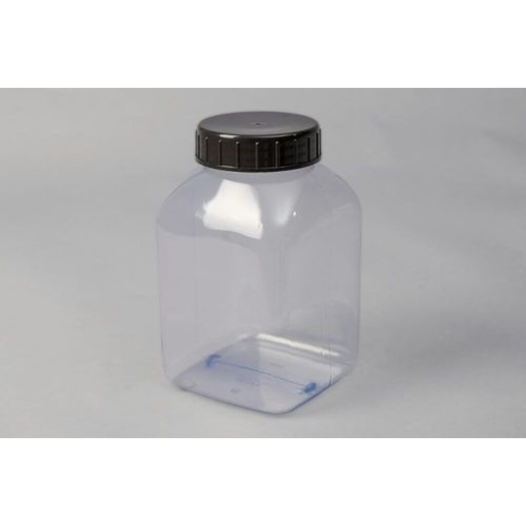 Číslo obrázku produktu 2: Denios PVC lahve se širokým hrdlem, hranaté, přírodní průhledné, 2000 ml, 6 kusů