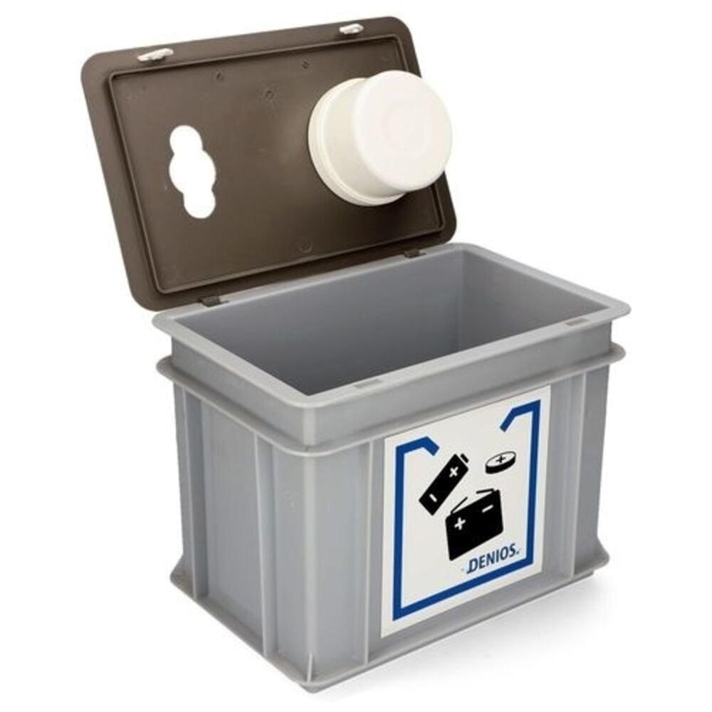 Číslo obrázku produktu 2: Denios sběrný box na staré baterie, plastový, na baterie a knoflíkové články, 9 l