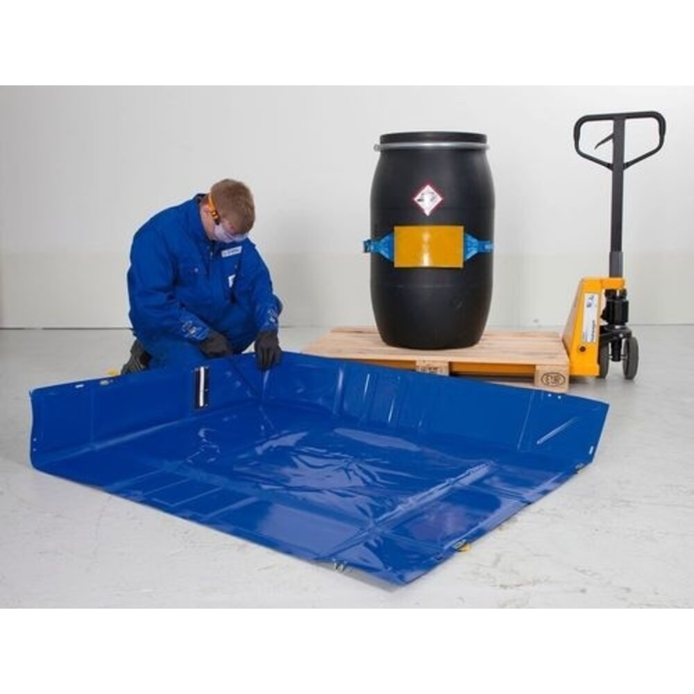 Číslo obrázku produktu 5: Denios skládací záchytná vana pro vícenásobné použití z plastu, objem 210 l, VxŠxH 225 x 840 x 1240 mm