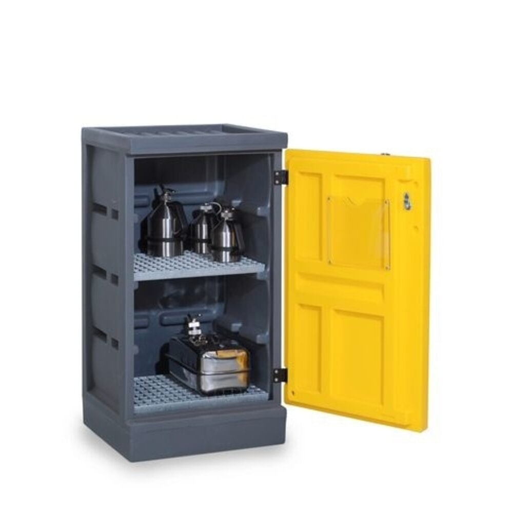 Číslo obrázku produktu 4: Ekologická skříň z PE, v×š×h 1 130 × 610 × 640 mm, 2 mřížové rošty, pozinkovaná