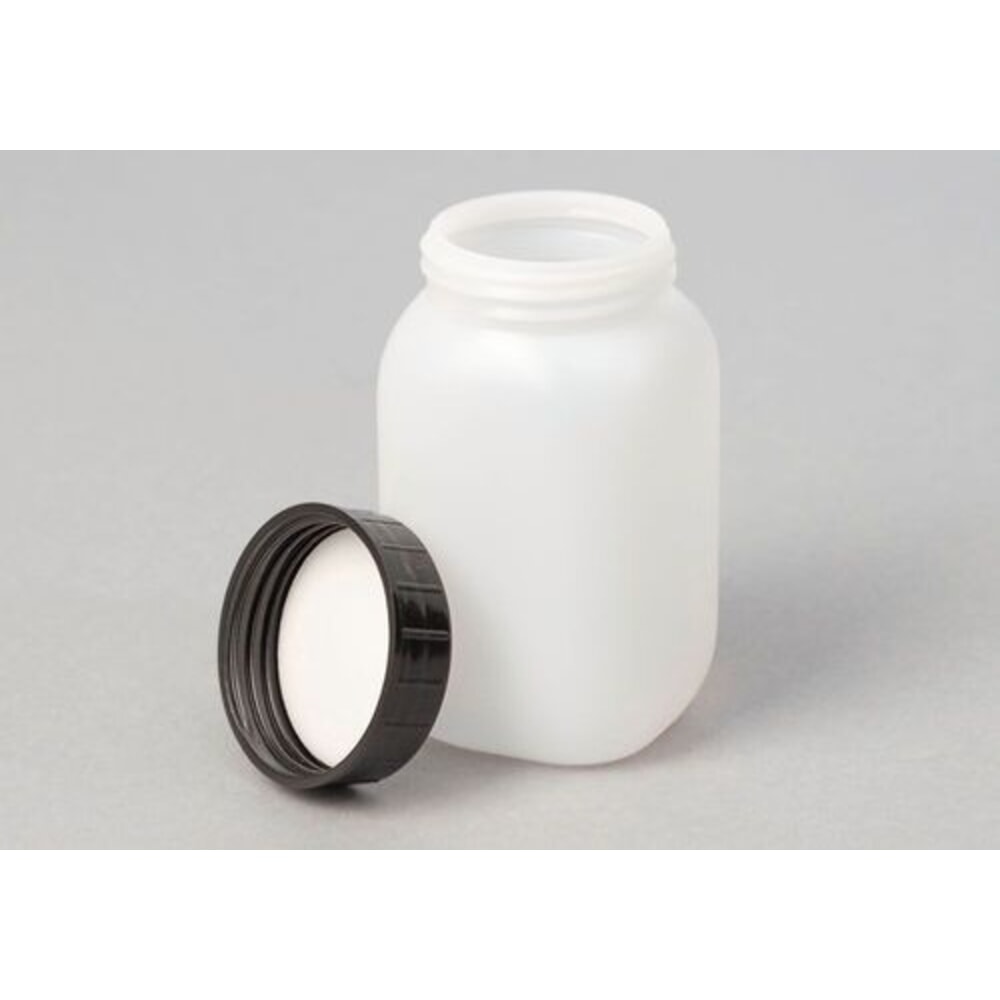 Číslo obrázku produktu 2: Denios lahve se širokým hrdlem z HDPE, hranaté, přírodní průhledné, 250 ml, 24 kusů