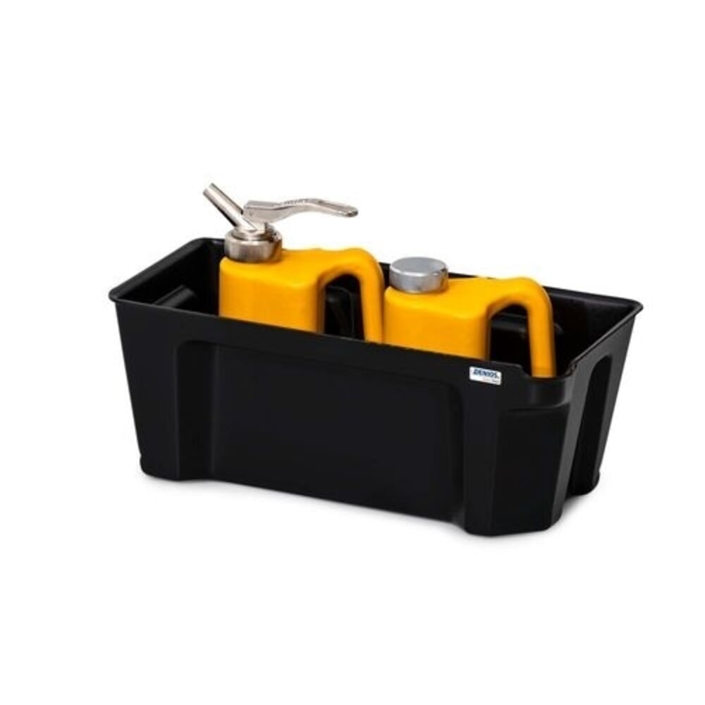 Číslo obrázku produktu 3: Denios sběrná vana na drobné nádoby base-line z PE, výška 160 mm, s odtokem, bez mřížového roštu, objem 5 l