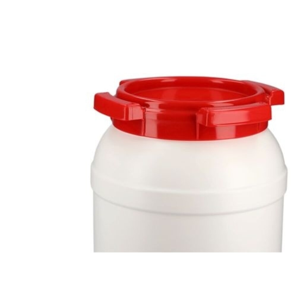 Číslo obrázku produktu 4: Denios sud se širokým hrdlem z polyetylénu (PE), bíločervený WH 6, objem 6,4 l