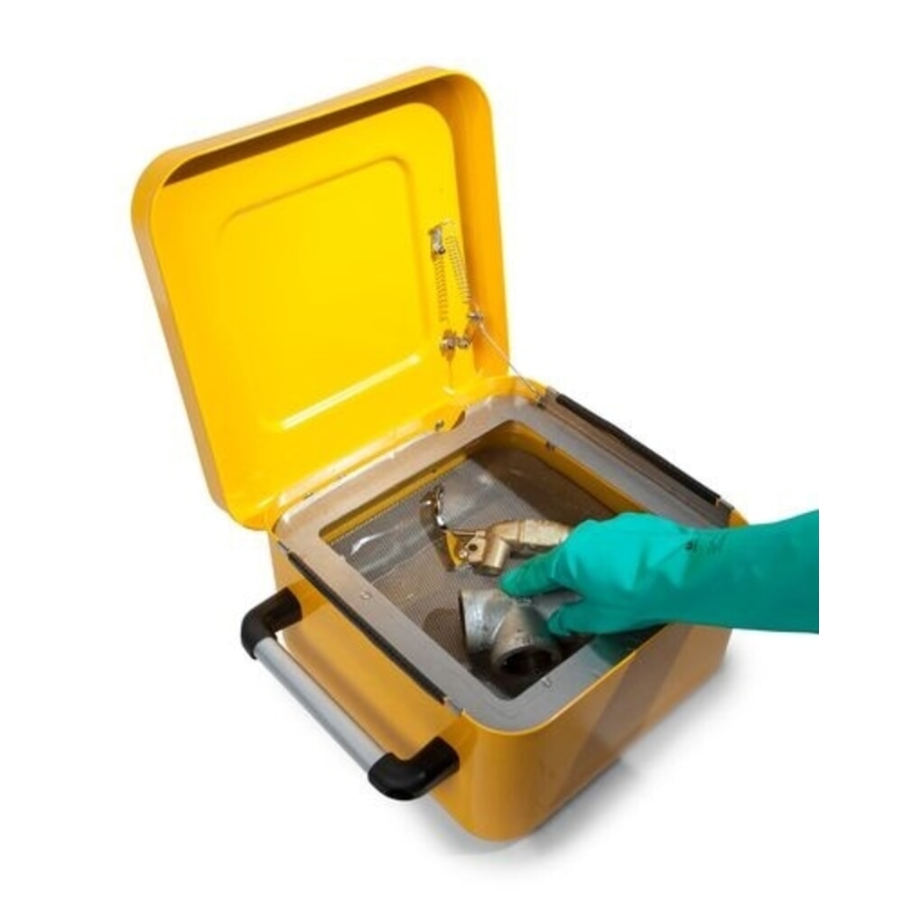 Číslo obrázku produktu 4: Denios čistič drobných dílů FALCON z oceli, uzemňovací přípojka, lakovaný, s ponorným sítkem, 10 l