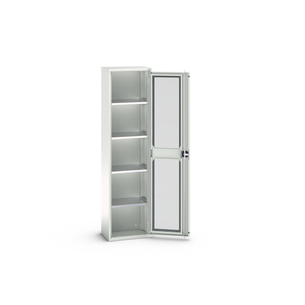 Skříň s křídlovými dveřmi bott verso s průzorem, se 4 policemi, ŠxHxV: 525 x 350 x 2000 mm Číslo obrázku produktu 3: Skříň s křídlovými dveřmi bott verso s průzorem, se 4 policemi, ŠxHxV: 525 x 350 x 2000 mm