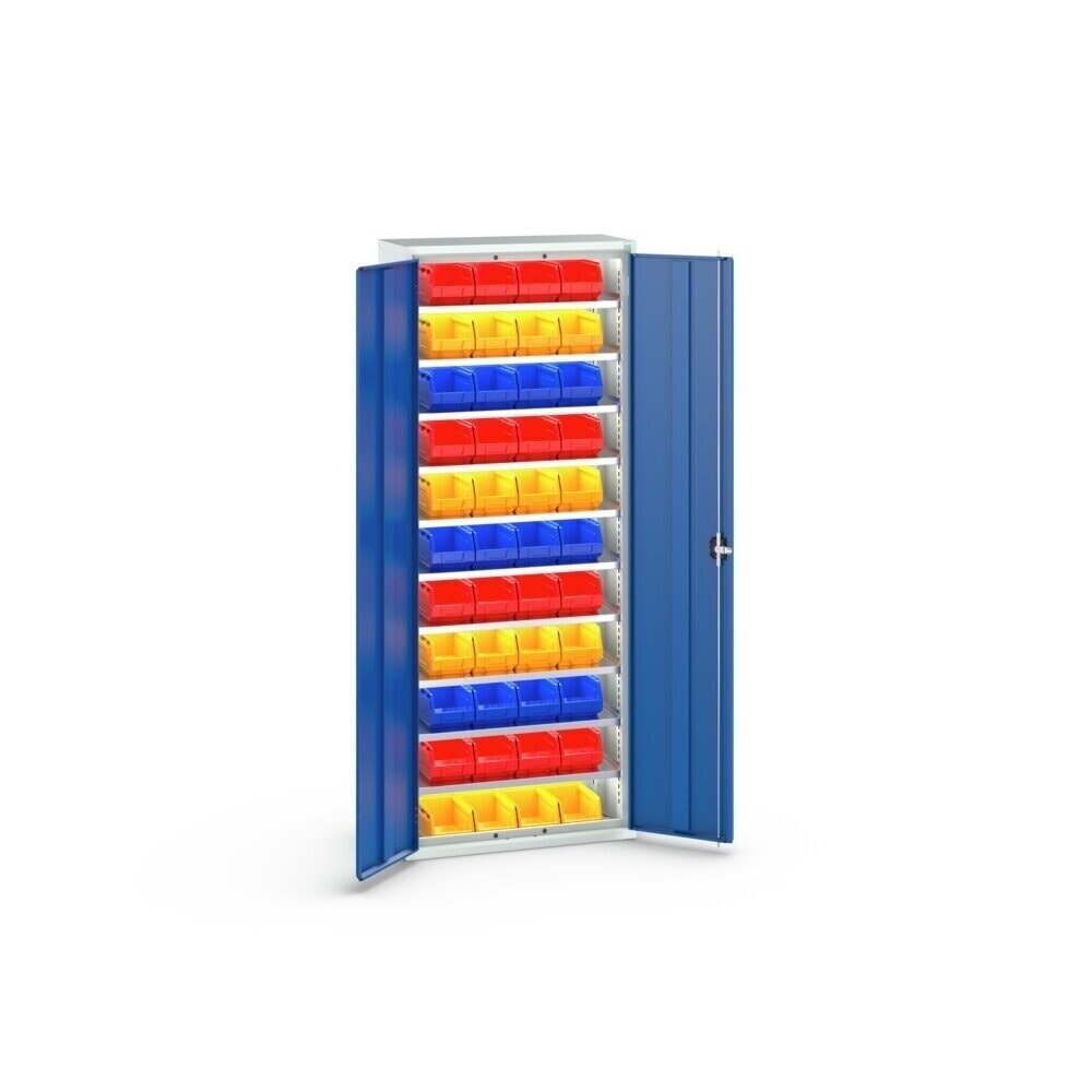 Číslo obrázku produktu 3: Skříň s boxy bott verso, 10 police a 44 skladovacích boxů, ŠxHxV: 800 x 350 x 2000 mm