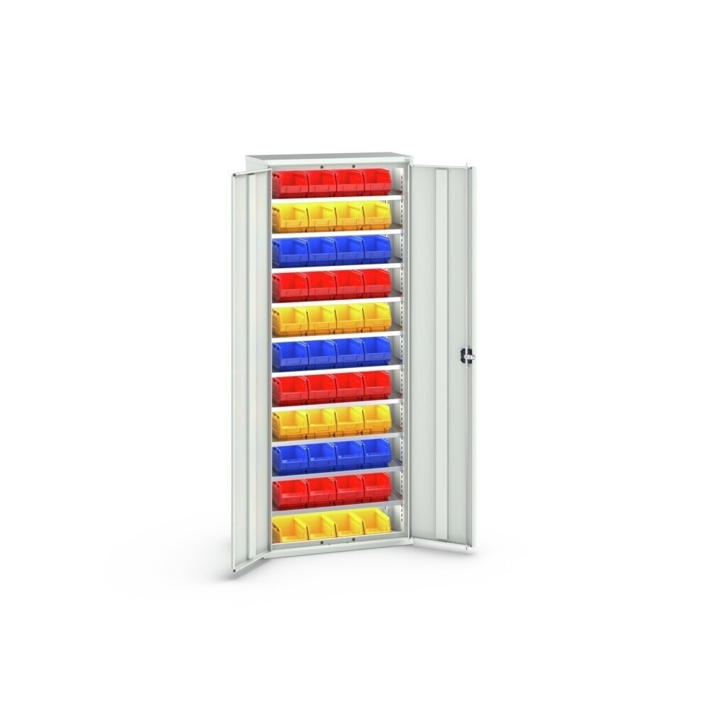 Číslo obrázku produktu 3: Skříň s boxy bott verso, 10 police a 44 skladovacích boxů, ŠxHxV: 800 x 350 x 2000 mm