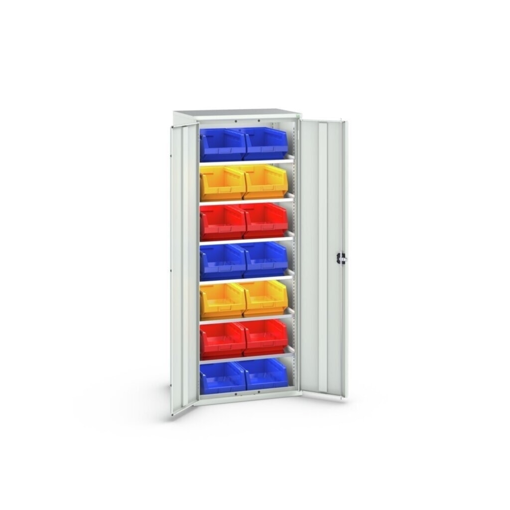 Skříň s boxy bott verso, 6 police a 14 skladovacích boxů, ŠxHxV: 800 x 550 x 2000 mm Číslo obrázku produktu 3: Skříň s boxy bott verso, 6 police a 14 skladovacích boxů, ŠxHxV: 800 x 550 x 2000 mm