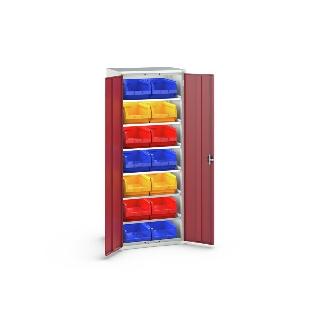 Číslo obrázku produktu 3: Skříň s boxy bott verso, 6 police a 14 skladovacích boxů, ŠxHxV: 800 x 550 x 2000 mm