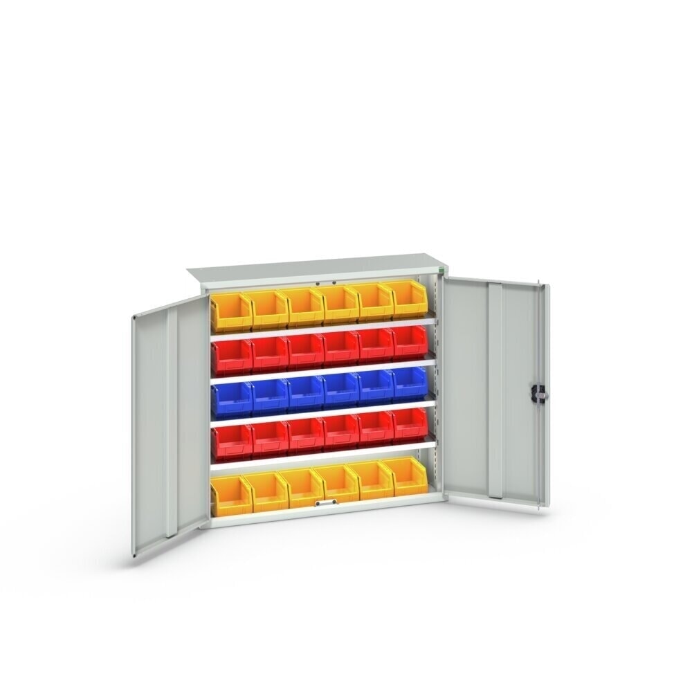 Číslo obrázku produktu 3: Skříň s boxy bott verso, 4 police a 30 skladovacích boxů, ŠxHxV: 1050 x 350 x 1000 mm