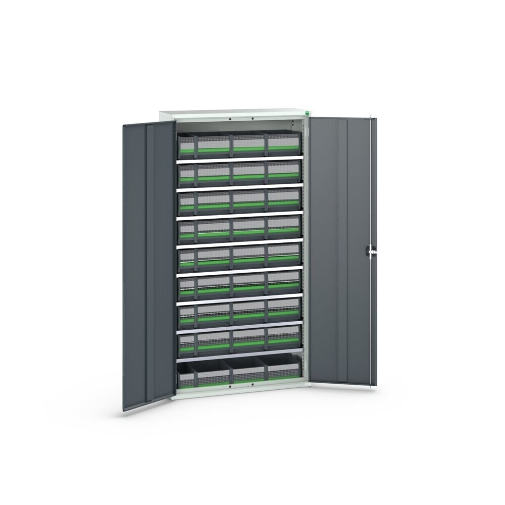Číslo obrázku produktu 3: Skříň s boxy bott verso, 8 polic a 36 skladovacích bottBoxů, ŠxHxV: 1050 x 350 x 1000 mm
