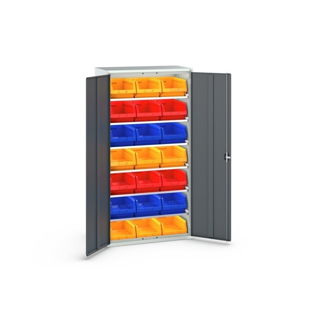 Číslo obrázku produktu 3: Skříň s boxy bott verso, 6 police a 21 skladovacích boxů, ŠxHxV: 1050 x 550 x 2000 mm