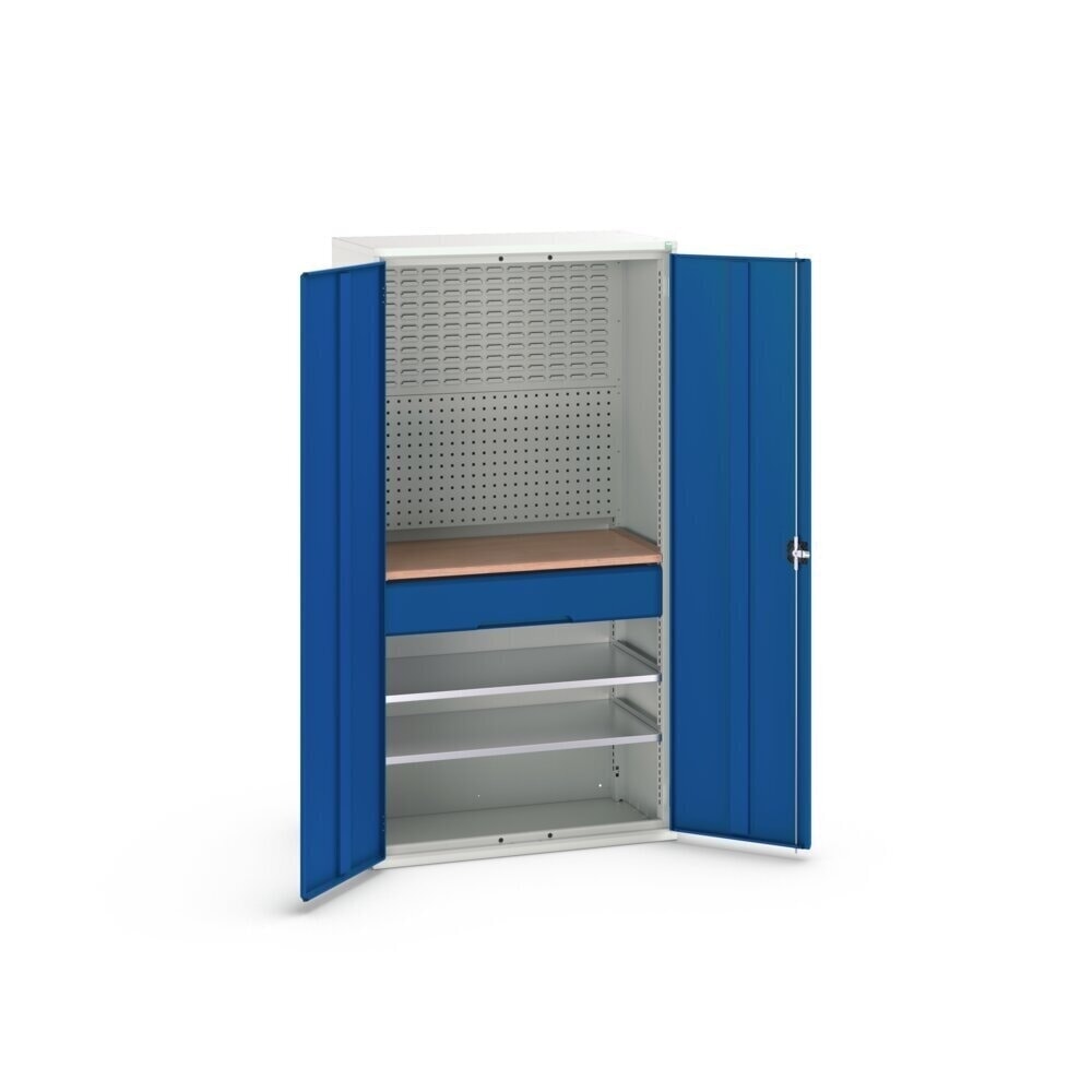 Číslo obrázku produktu 4: Skříň s křídlovými dveřmi s 1 zásuvkou, 2 police a zadní stěna, ŠxHxV: 1050 x 550 x 2000 mm