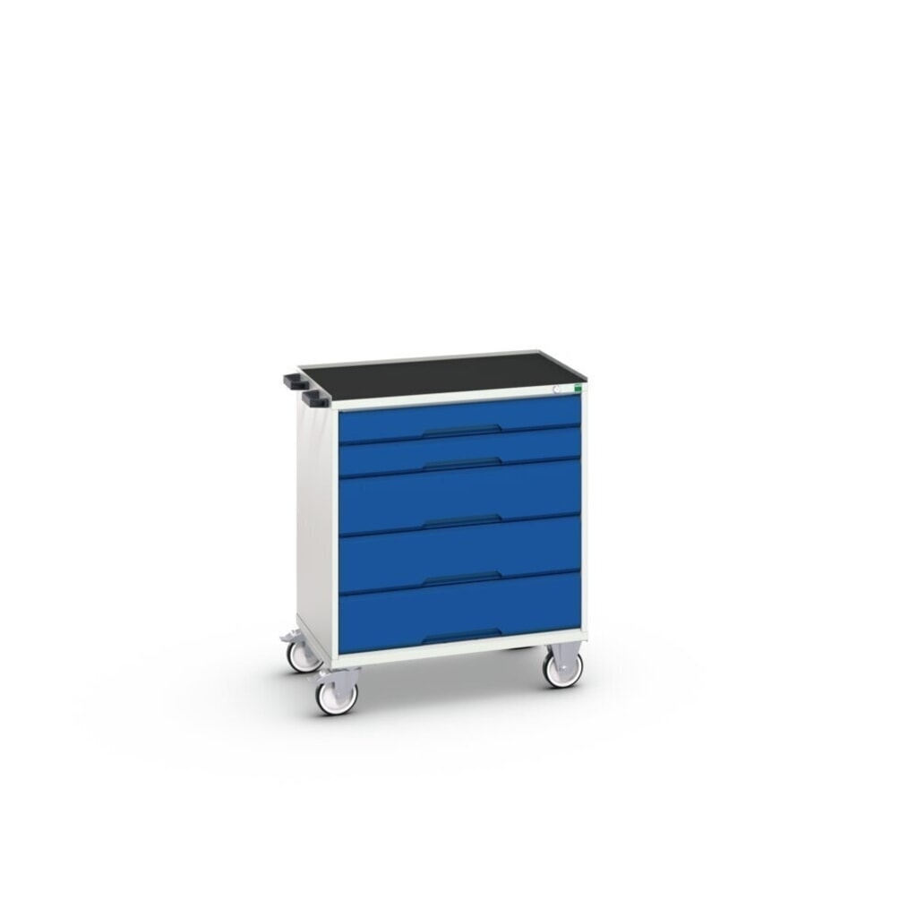 Číslo obrázku produktu 3: Mobilní skříň se zásuvkami bott verso s 5 zásuvkami a se zvýšeným okrajem, ŠxHxV: 800 x 550 x 965 mm