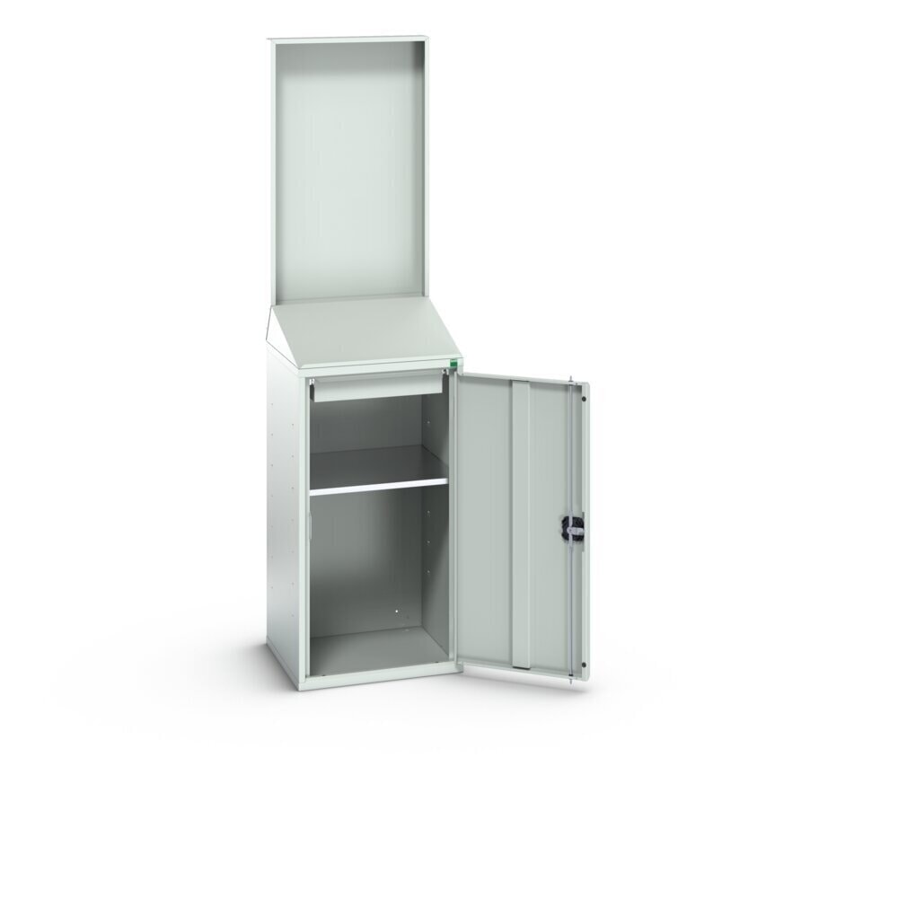 Číslo obrázku produktu 2: Pult bott verso Economy s hladkou zadní stěnou, 1 police, 1 zásuvka, ŠxHxV: 525 x 550 x 2000 mm