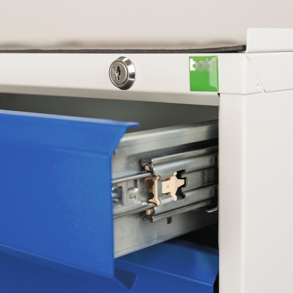 Číslo obrázku produktu 4: Skříň se zásuvkami bott verso s křídlovými dveřmi, 3 zásuvkami a policí, ŠxHxV: 525 x 550 x 1000 mm