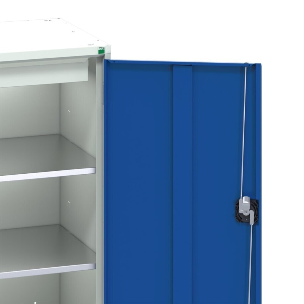 Číslo obrázku produktu 3: Pult bott verso Economy s perforovanou zadní stěnou, 2 police, 1 zásuvka, ŠxHxV: 1050 x 550 x 2000 mm