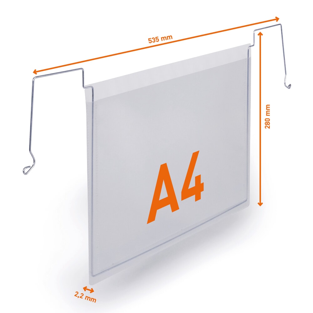 Číslo obrázku produktu 5: DURABLE kapsa na dokumenty s drátěnými závěsy, DIN A4 na šířku, otevřená