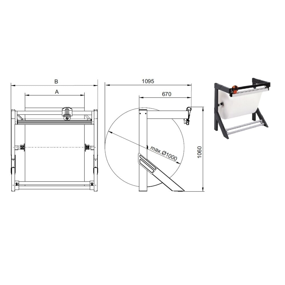 Číslo obrázku produktu 4: Řezací stojan Rocholz, max. 200 kg, šířka řezu 750 mm