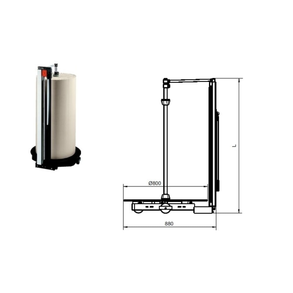Číslo obrázku produktu 4: Vertikální řezací stojan Rocholz, max. 200 kg, Ø válce max. 700 mm, šířka řezu 1600 mm