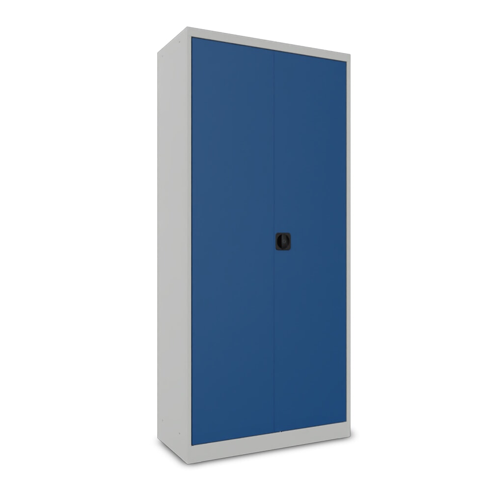 Číslo obrázku produktu 2: Steinbock® skříň s křídlovými dveřmi s pozinkovanými policemi, VxŠxH 1950 x 890 x 415 mm, šeď světlá/hořcová modř