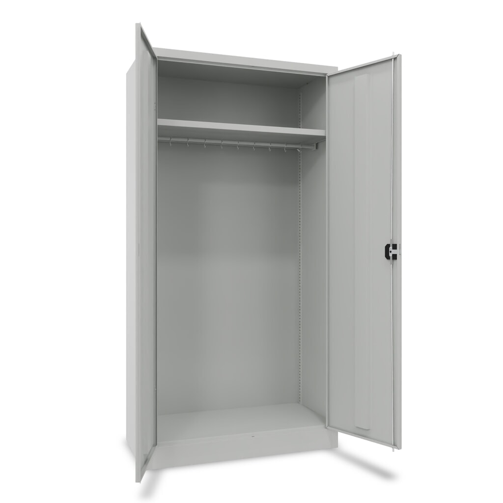 PAVOY skříň s křídlovými dveřmi s pozinkovanou horní policí a šatní tyčí, VxŠxH 1950 x 1000 x 500 mm, šeď světlá/šeď světlá Obrázek produktu: PAVOY skříň s křídlovými dveřmi s pozinkovanou horní policí a šatní tyčí, VxŠxH 1950 x 1000 x 500 mm, šeď světlá/šeď světlá