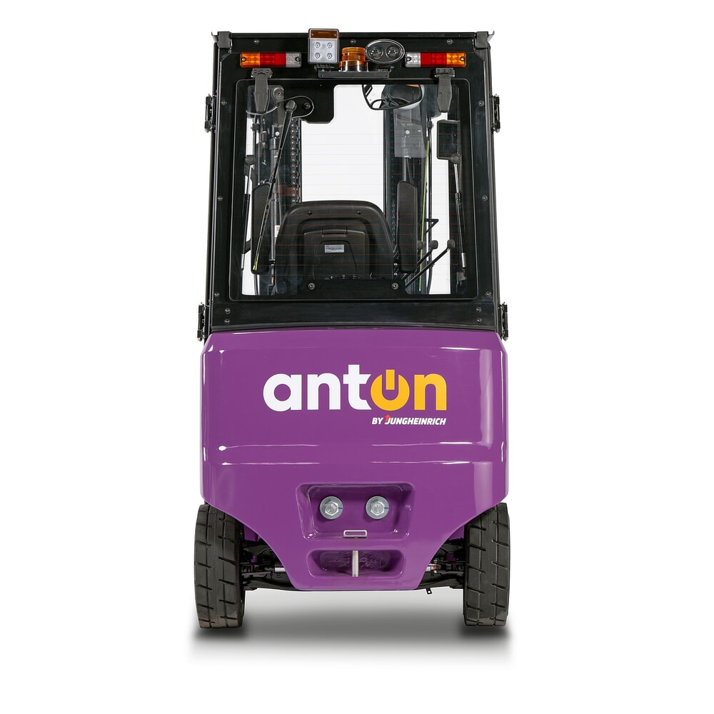 Číslo obrázku produktu 5: AntOn by Jungheinrich elektrický vysokozdvižný vozík CBH 2.0 s trojitým teleskopickým zdvihovým zařízením, výška zdvihu 4800 mm, nosnost 2000 kg, kabina pro ochranu proti povětrnostním vlivům Comfort, vč. vestavné nabíječky