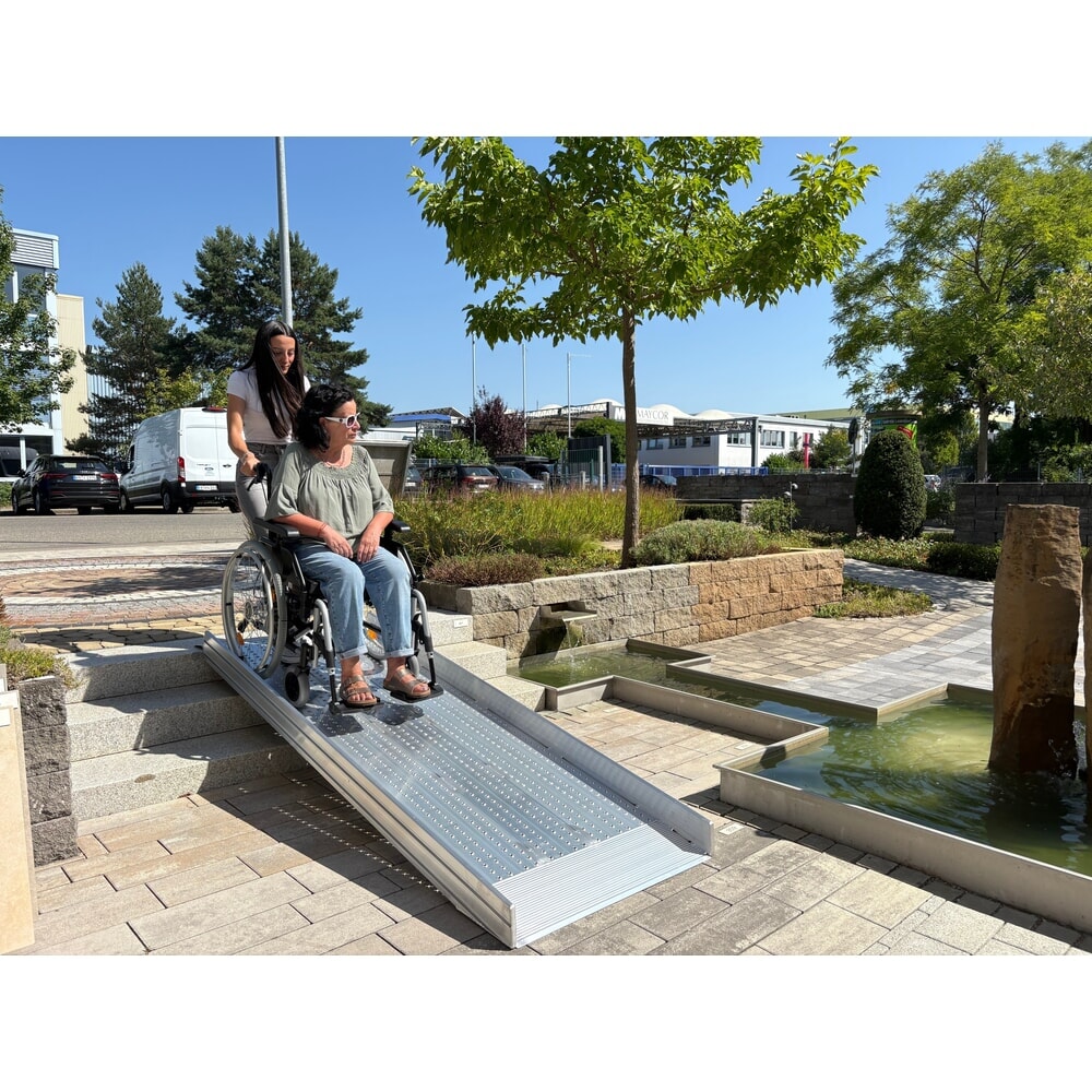 Číslo obrázku produktu 5: Rampa s opěrným nájezdem, nosnost 400 kg, ŠxD 800 x 1500 mm