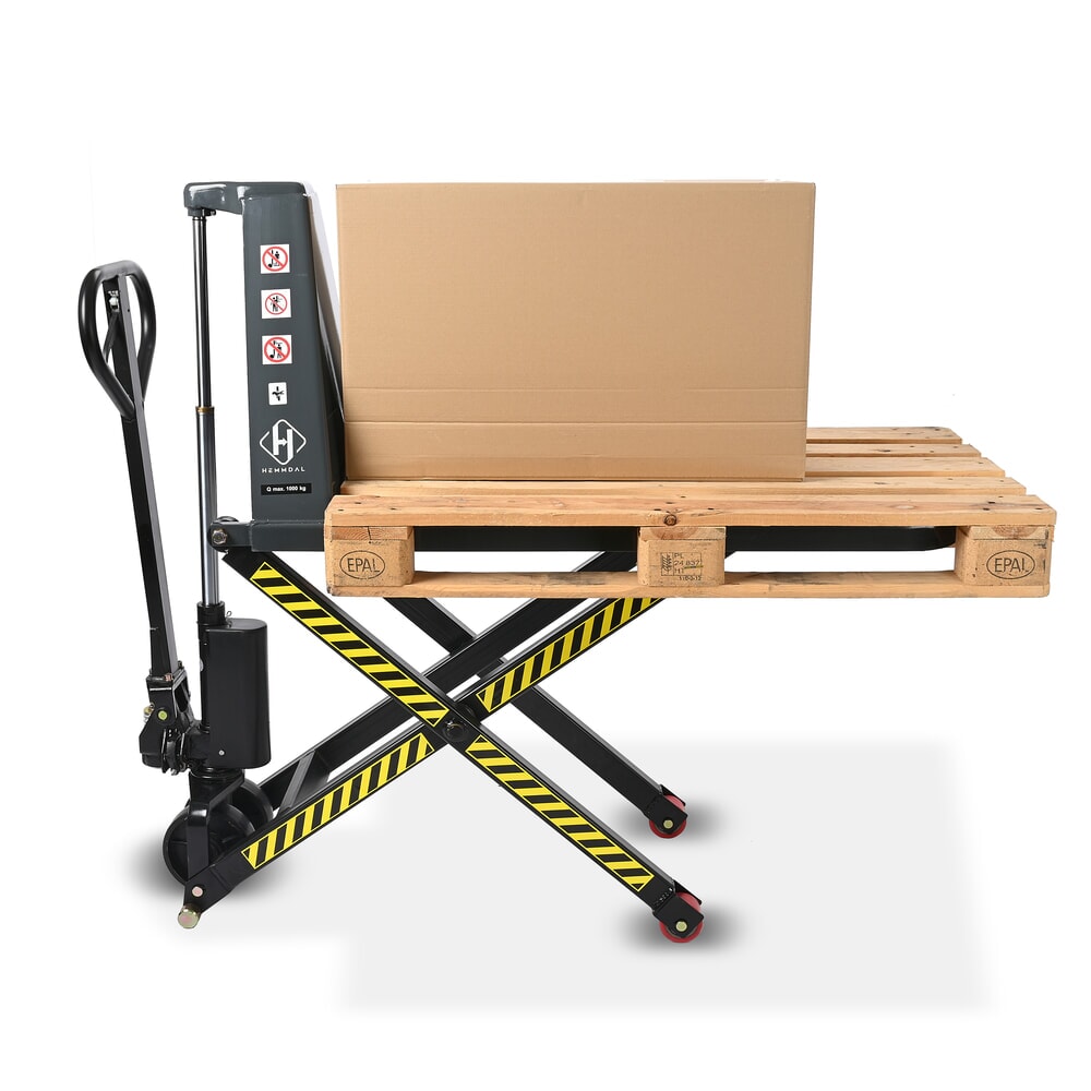 Číslo obrázku produktu 2: Paletový vozík s nůžkovým mechanismem HEMMDAL PTM 1.0 Scissor, nosnost 1000 kg, délka vidlí 1150 mm, polyuretan, jednoduché kolečko