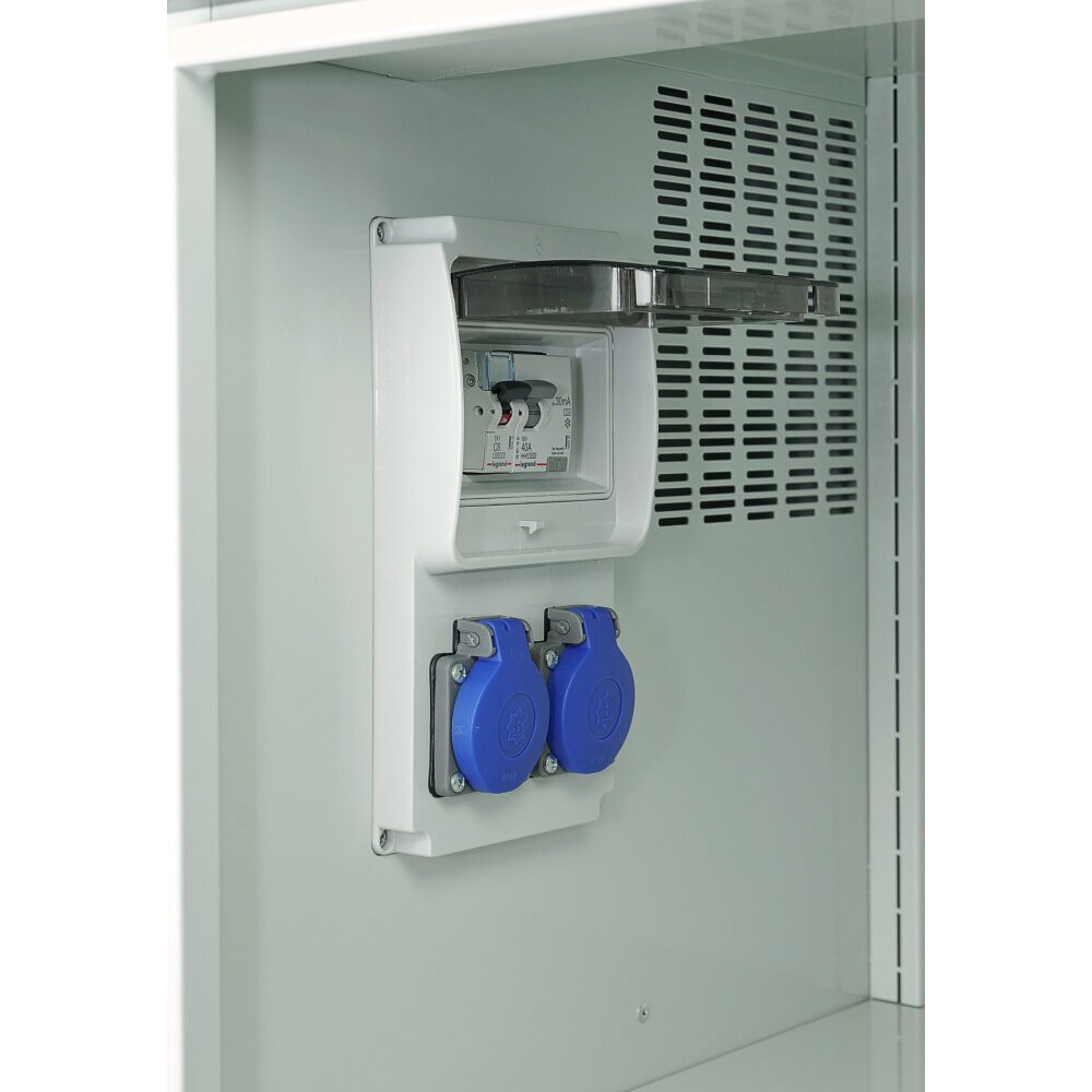 Číslo obrázku produktu 3: Thur Metall skříň pro nabíjení akumulátorů, Outdoor IP 44, VxŠxH 2000 mm x 600 mm x 500 mm, zámek na klíč, světle modrá