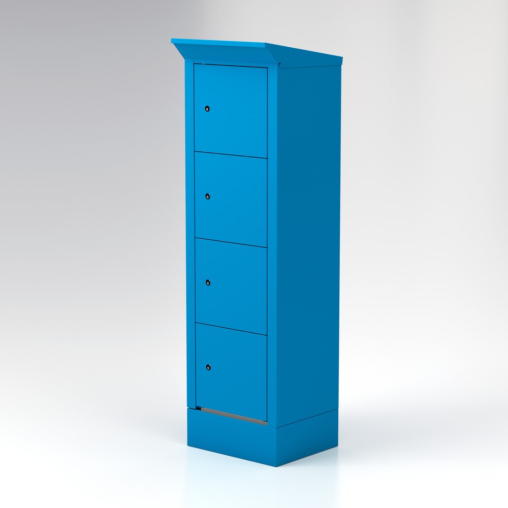 Obrázek produktu: Thur Metall skříň pro nabíjení akumulátorů, Outdoor IP 44, VxŠxH 2000 mm x 600 mm x 500 mm, zámek na klíč, světle modrá