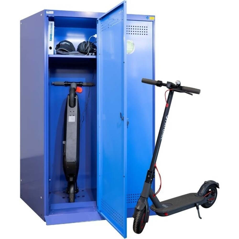 Číslo obrázku produktu 2: Thur Metall skříň pro nabíjení akumulátorů pro e‑koloběžky/scootery, VxŠxH 1700 mm x 1000 mm x 500 mm, holubí modrá/světle modrá