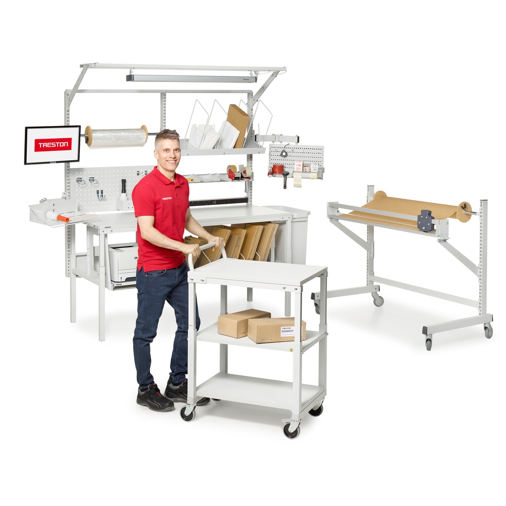 Číslo obrázku produktu 4: Pojízdný stolek, nosnost 150 kg, ŠxH 700 x 500 mm