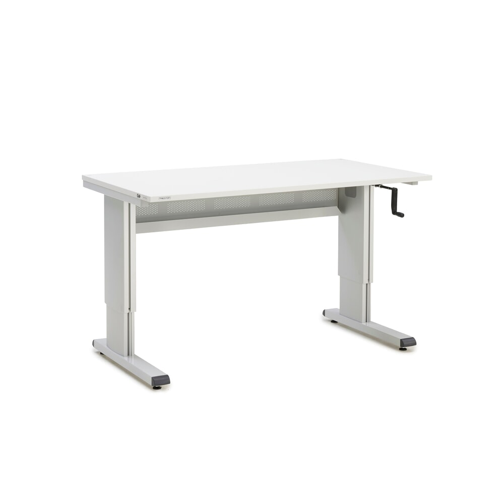 Obrázek produktu: Pracovní stůl TRESTON, typ WB, výškově nastavitelné provedení s klikou, Š×H 1500 × 800 mm