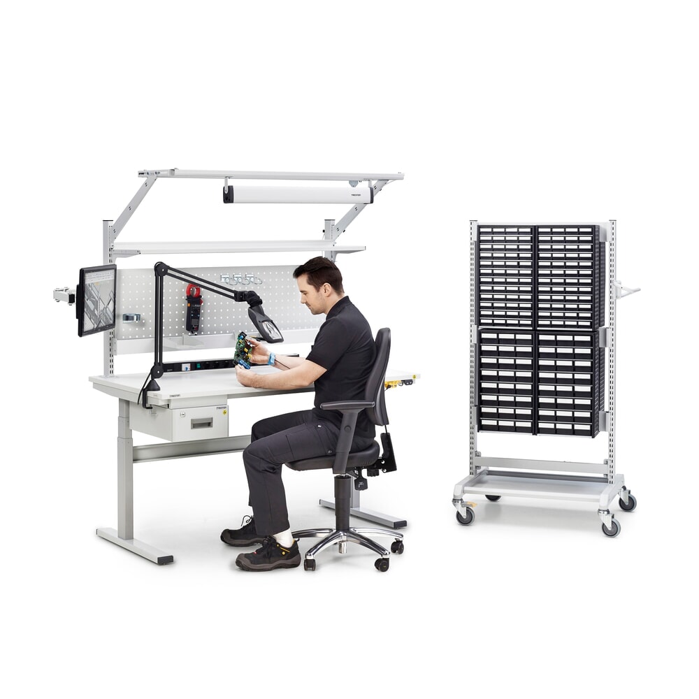 Číslo obrázku produktu 4: Pracovní stůl TRESTON TED, ESD, elektricky výškově nastavitelný, VxŠxH 630-1270 x 1 500 x 800 mm