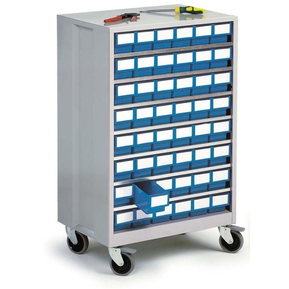 Číslo obrázku produktu 4: Sada koleček na zásuvkové zásobníky 870 x 605 x 410 mm, 4 řiditelná kolečka, 2 vč. brzdy