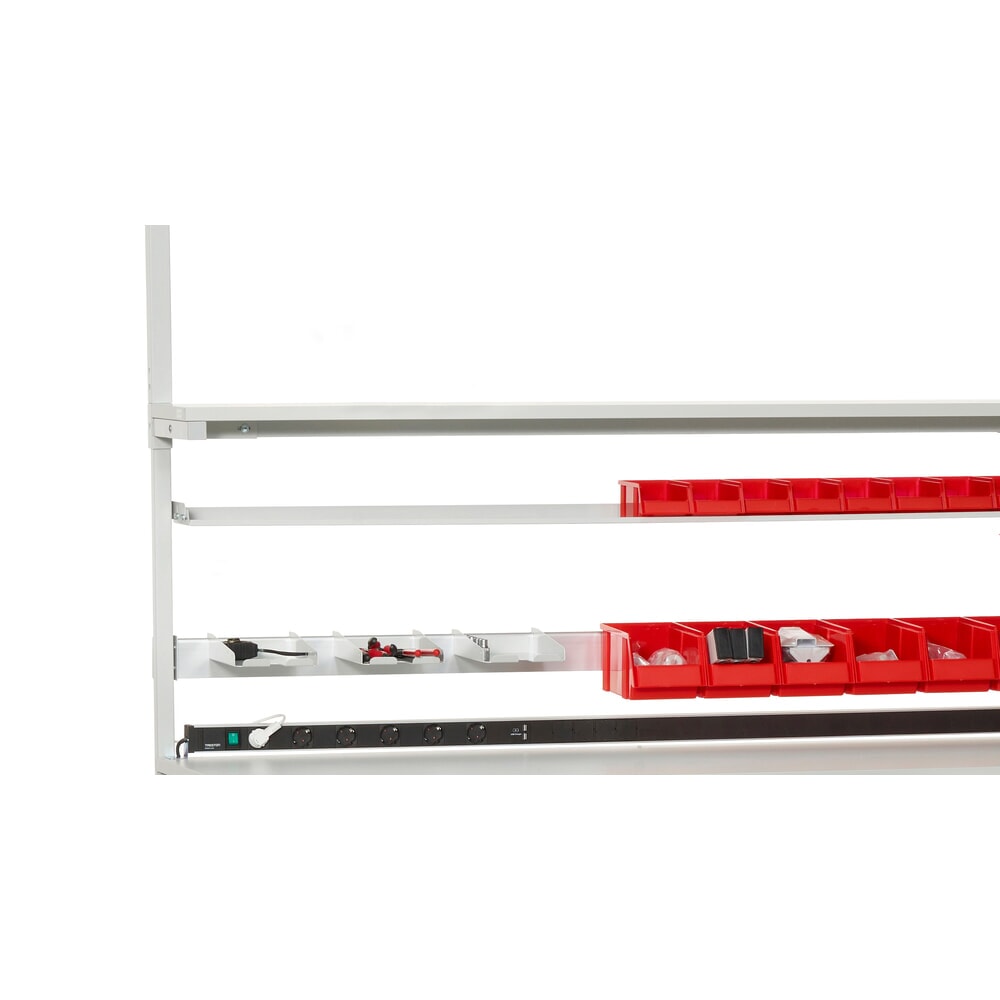 Číslo obrázku produktu 3: Odkládací police na skladovací boxy, ŠxH 1719 x 145 mm, pro stoly o šířce 1800 mm