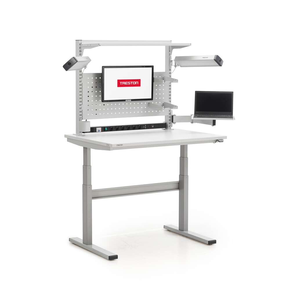 Číslo obrázku produktu 5: Držák displeje pro pracovní stůl TRESTON TED, nosnost 7 kg, délka ramene 2x 200 mm