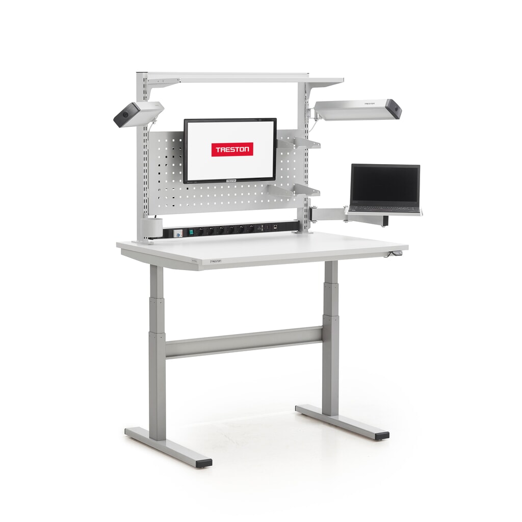 Číslo obrázku produktu 5: Držák displeje pro pracovní stůl TRESTON TED, nosnost 7 kg, délka ramene 2x 200 mm